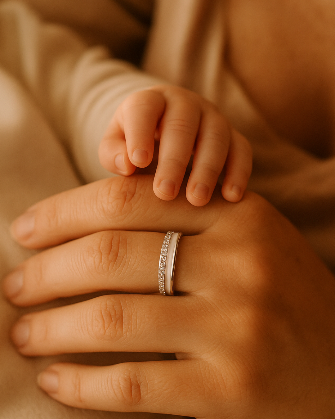 Anillo alianza luz de vida de leche materna
