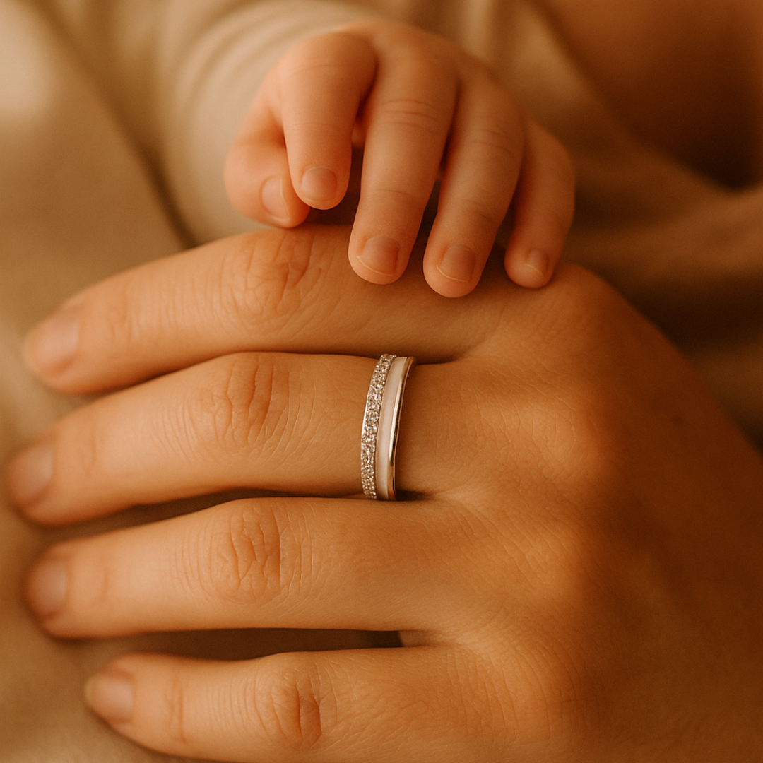 Anillo alianza luz de vida de leche materna