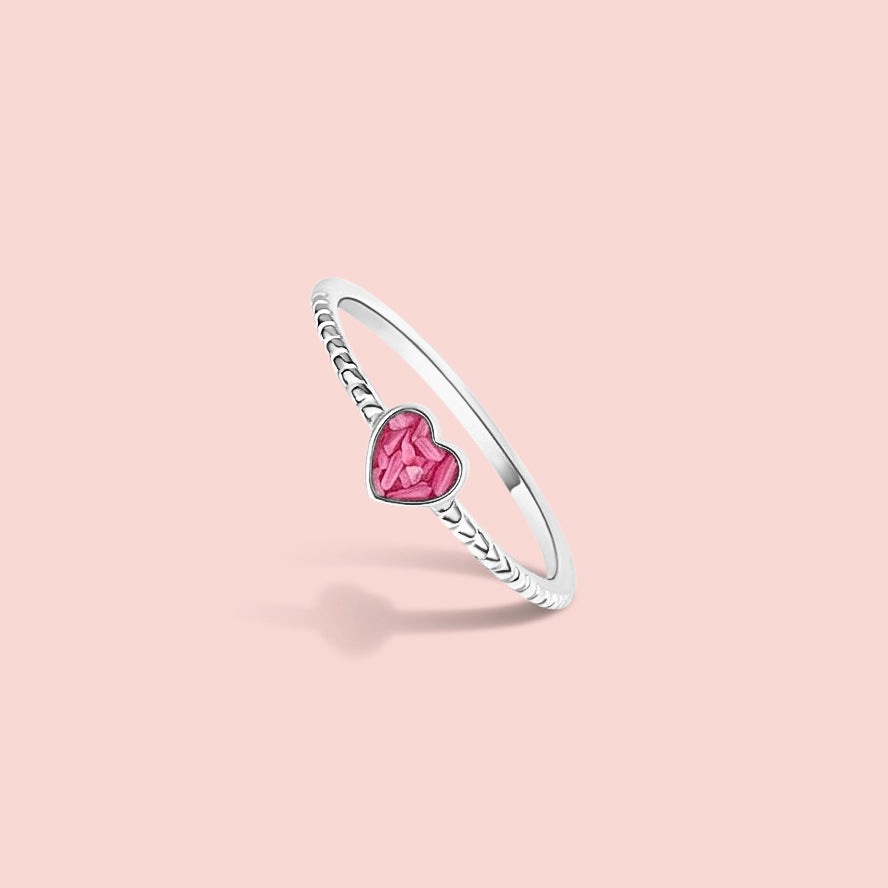 Anillo mini corazón con test de embarazo