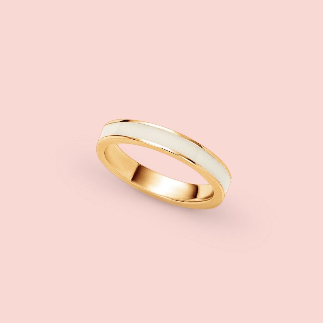 Anillo alianza fina de leche materna ORO 18K