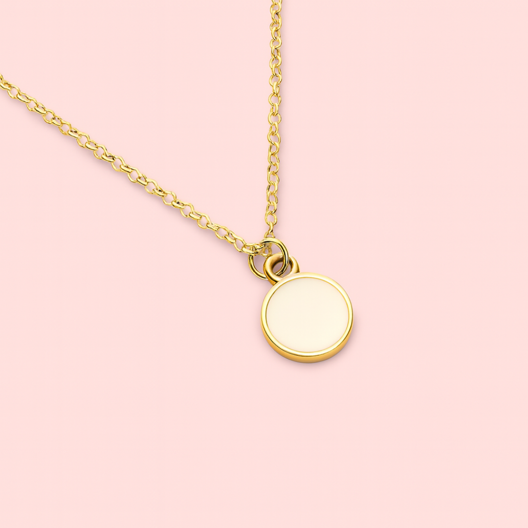 Colgante mini círculo de Leche materna en ORO 18K