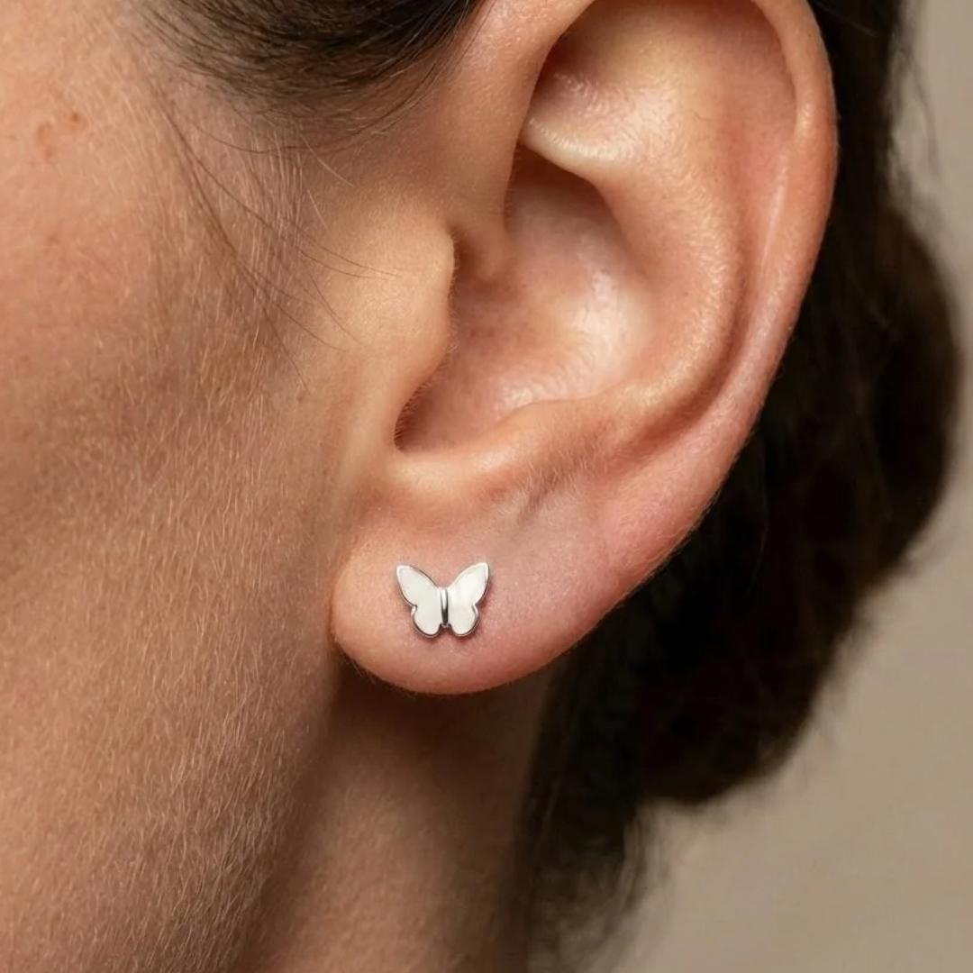 Pendientes mariposa de leche materna