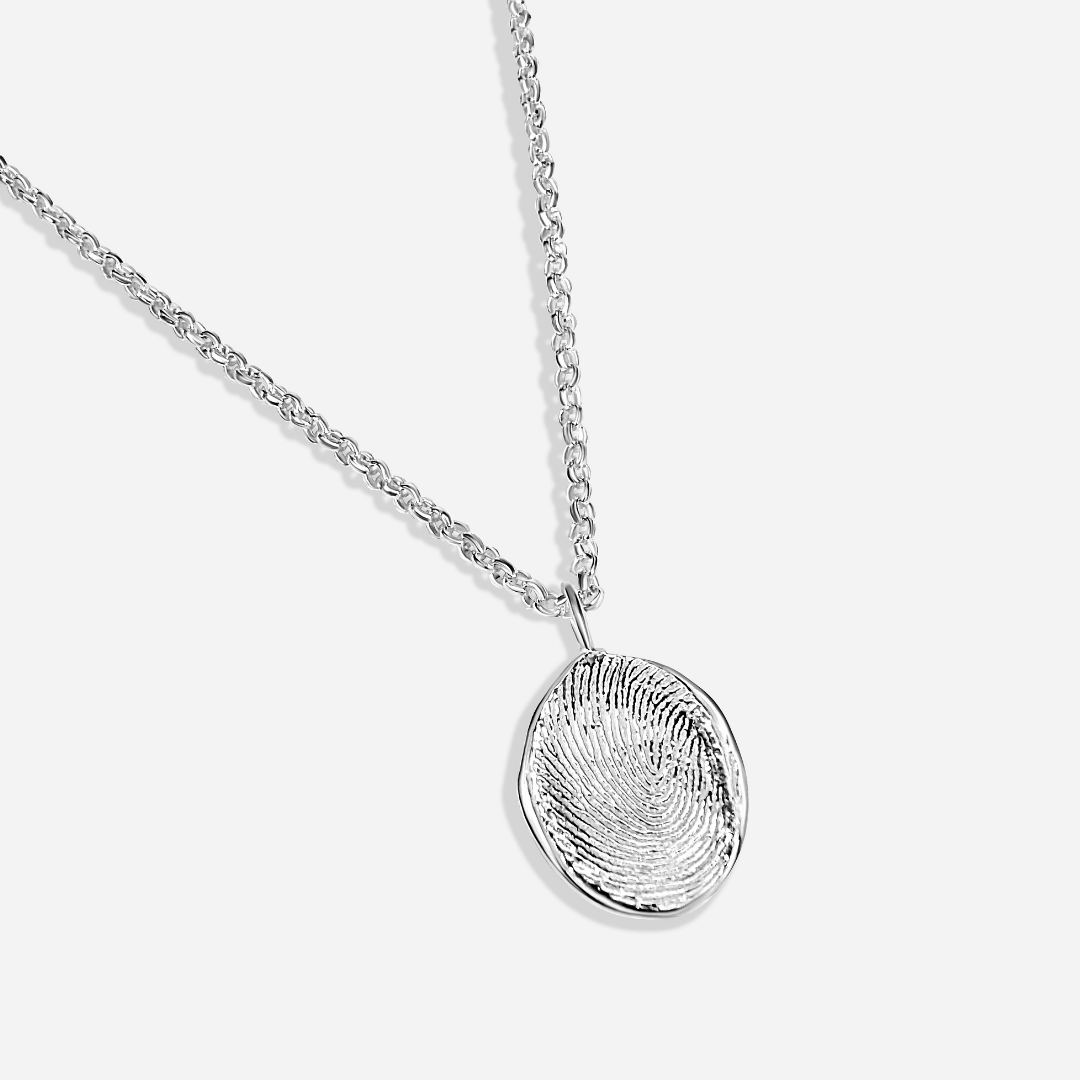 Colgante huella en plata de ley