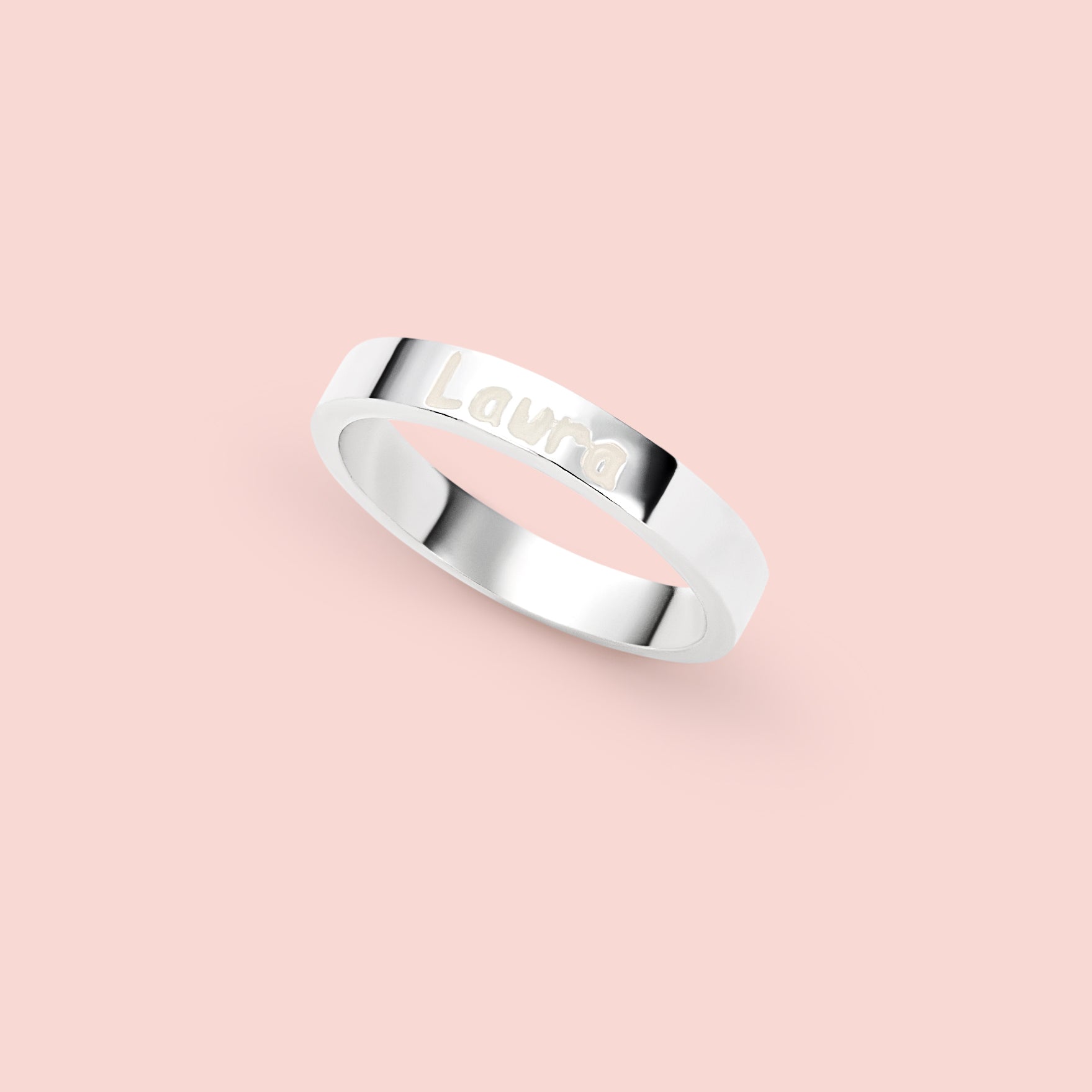 Anillo personalizado con inciales de leche materna