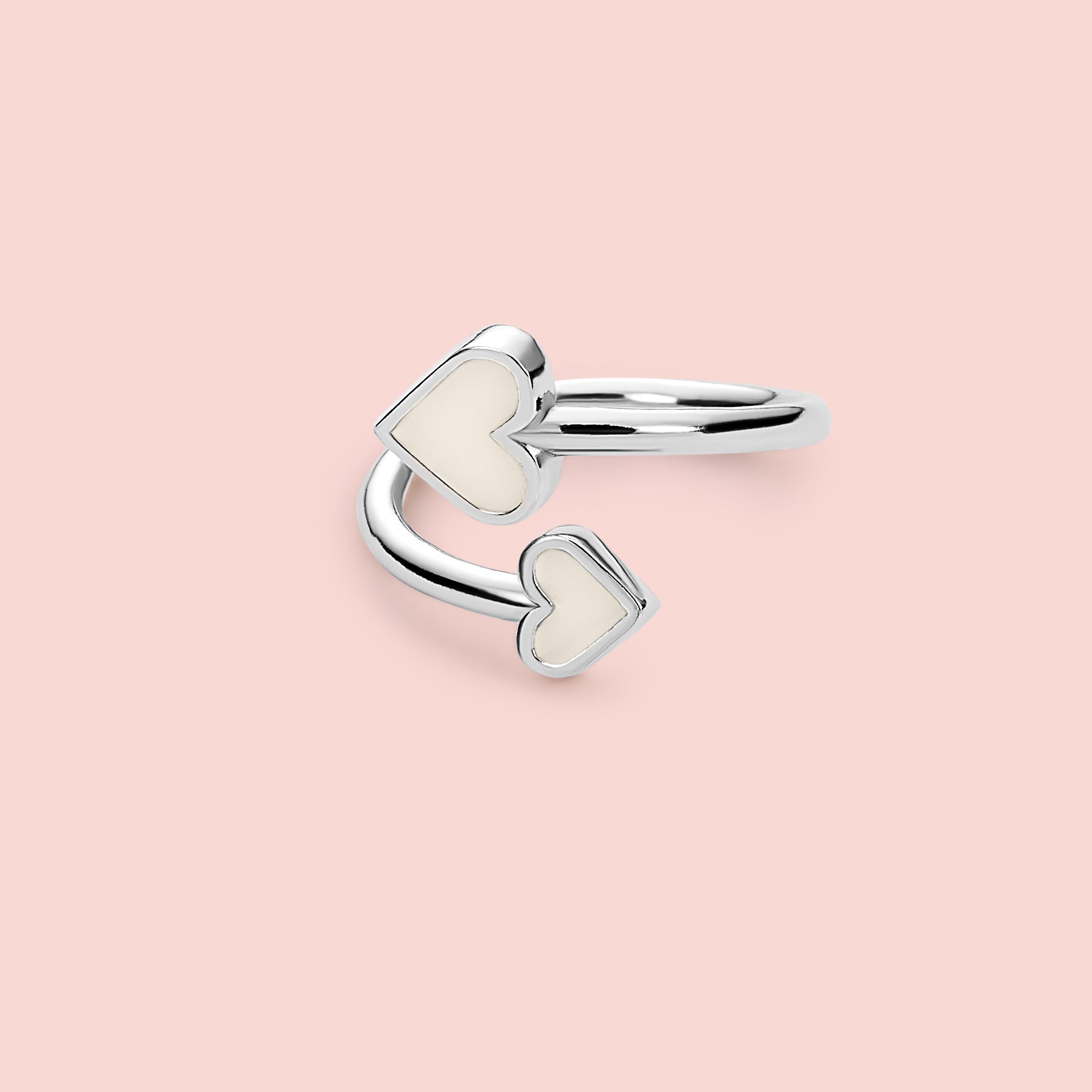Anillo doble corazón de leche materna