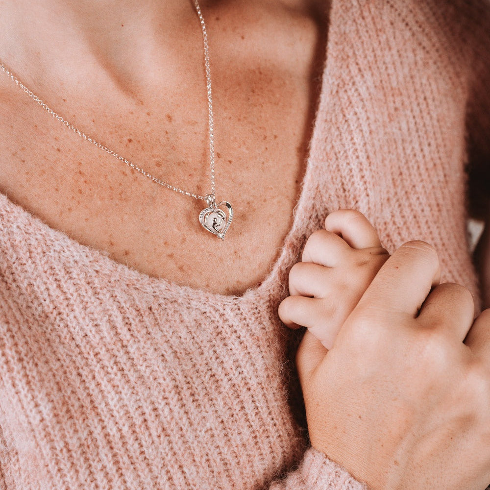 Colgante guarda-tesoro unidos con perla de leche materna