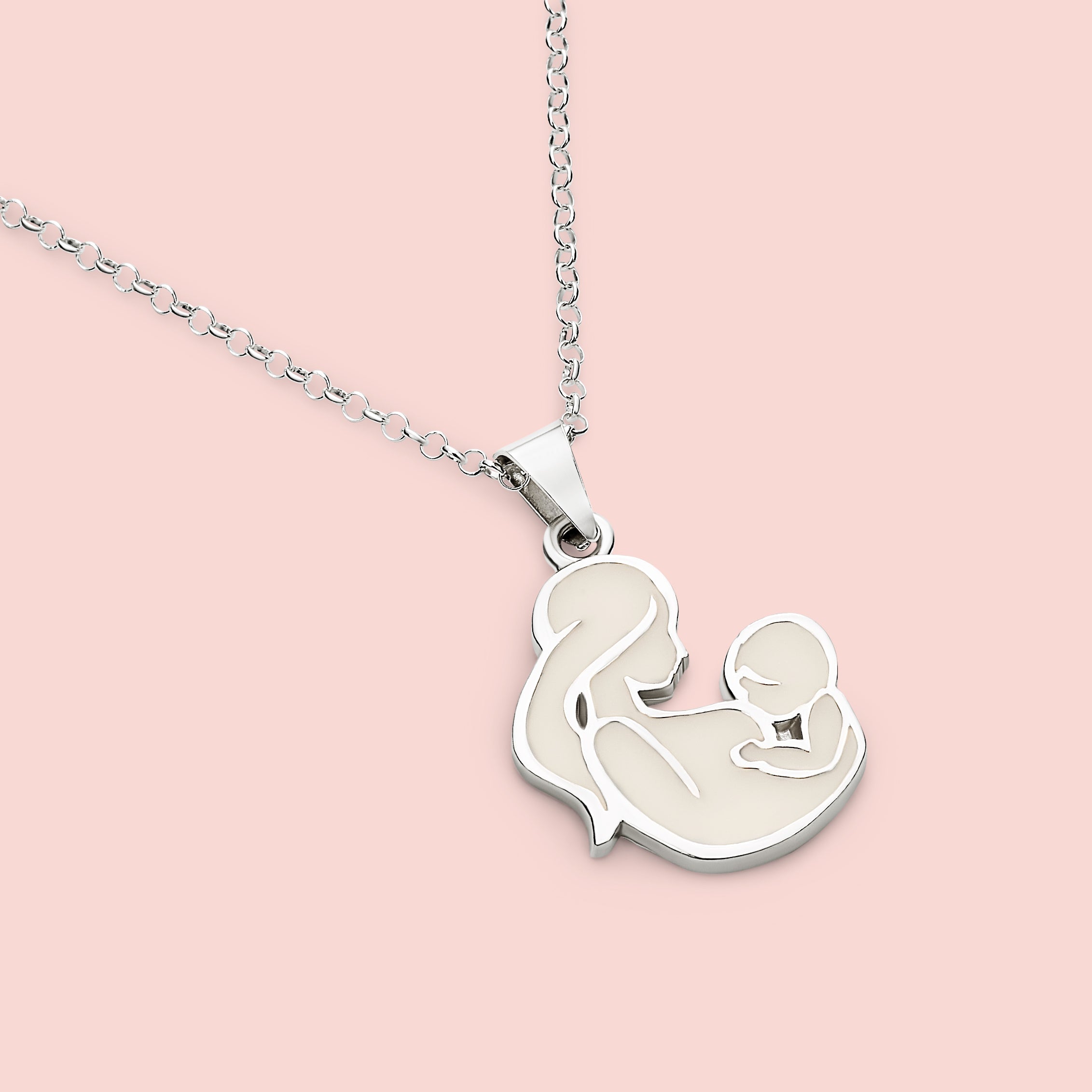 Colgante amamantar de leche materna en plata de ley, joya maternal personalizada hecha a mano