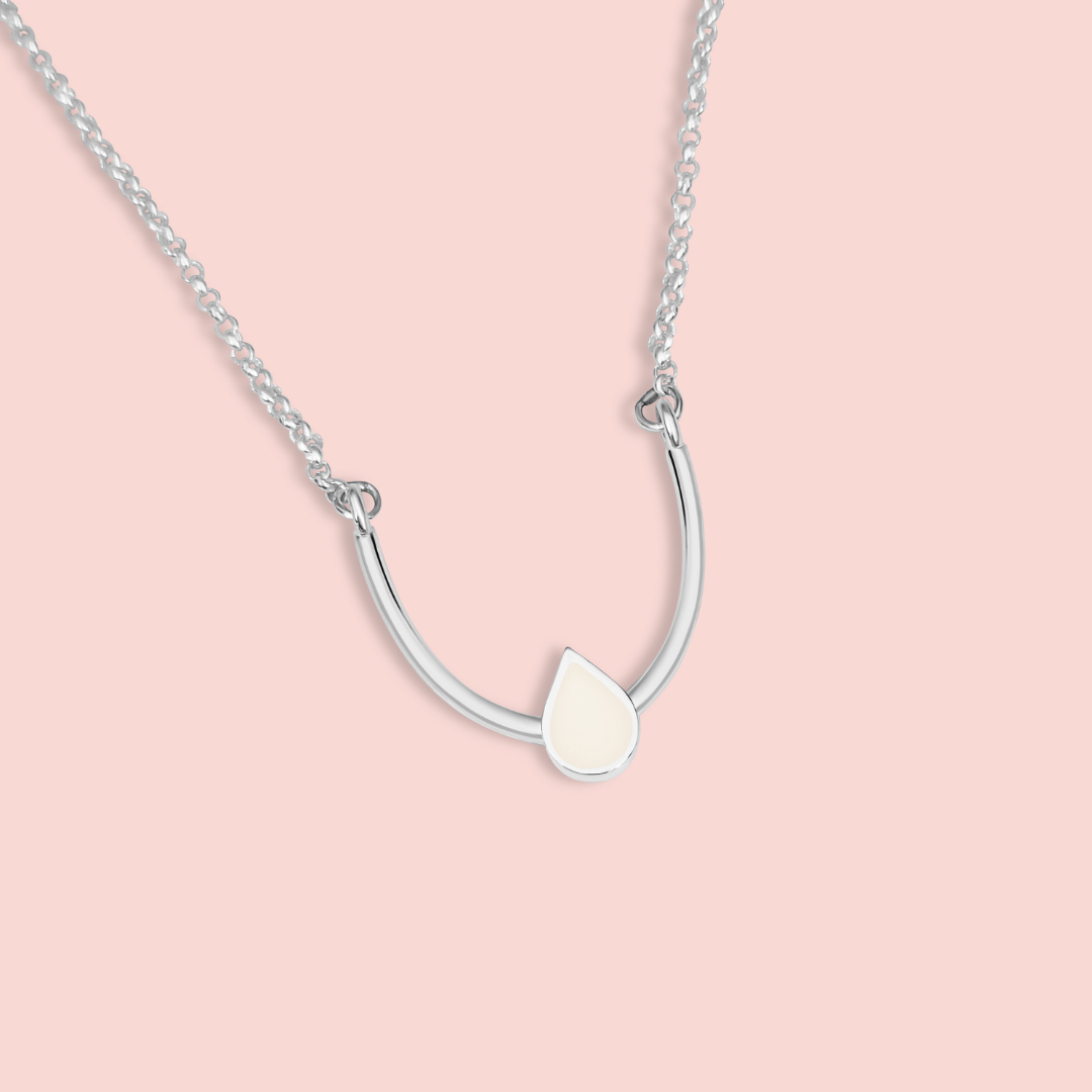 Colgante lactancia de leche materna en plata de ley, joya maternal personalizada hecha a mano