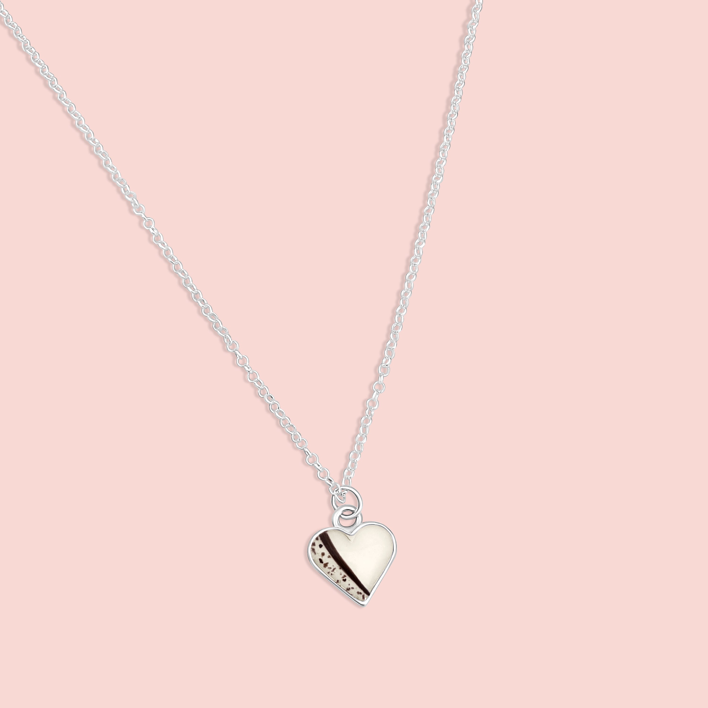 Colgante con forma de mini corazóncon leche materna, pelo y cordón umbilical en plata de ley, joya maternal personalizada