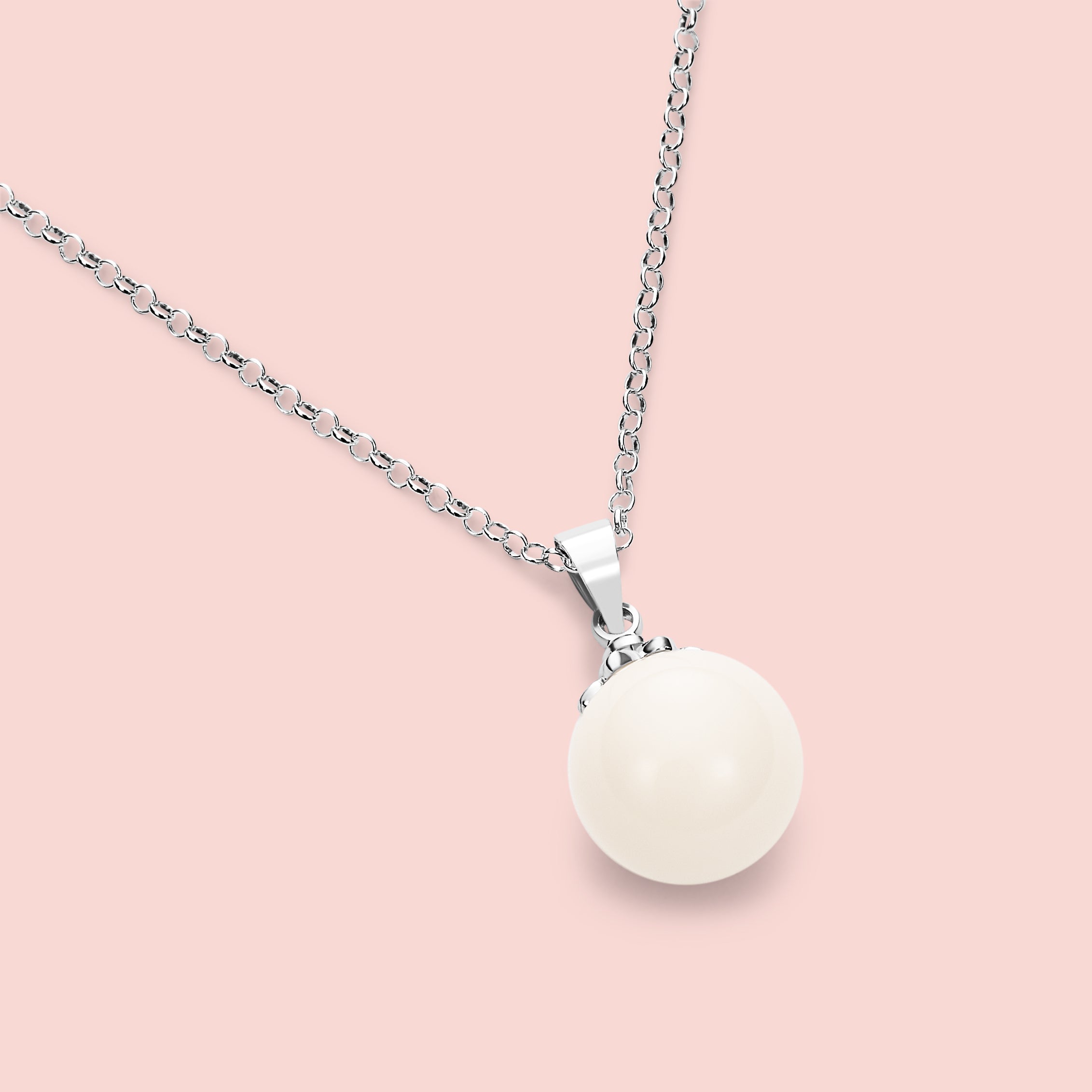 Colgante con forma de perla de leche materna con enganche en plata de ley, joya maternal personalizada hecha a mano