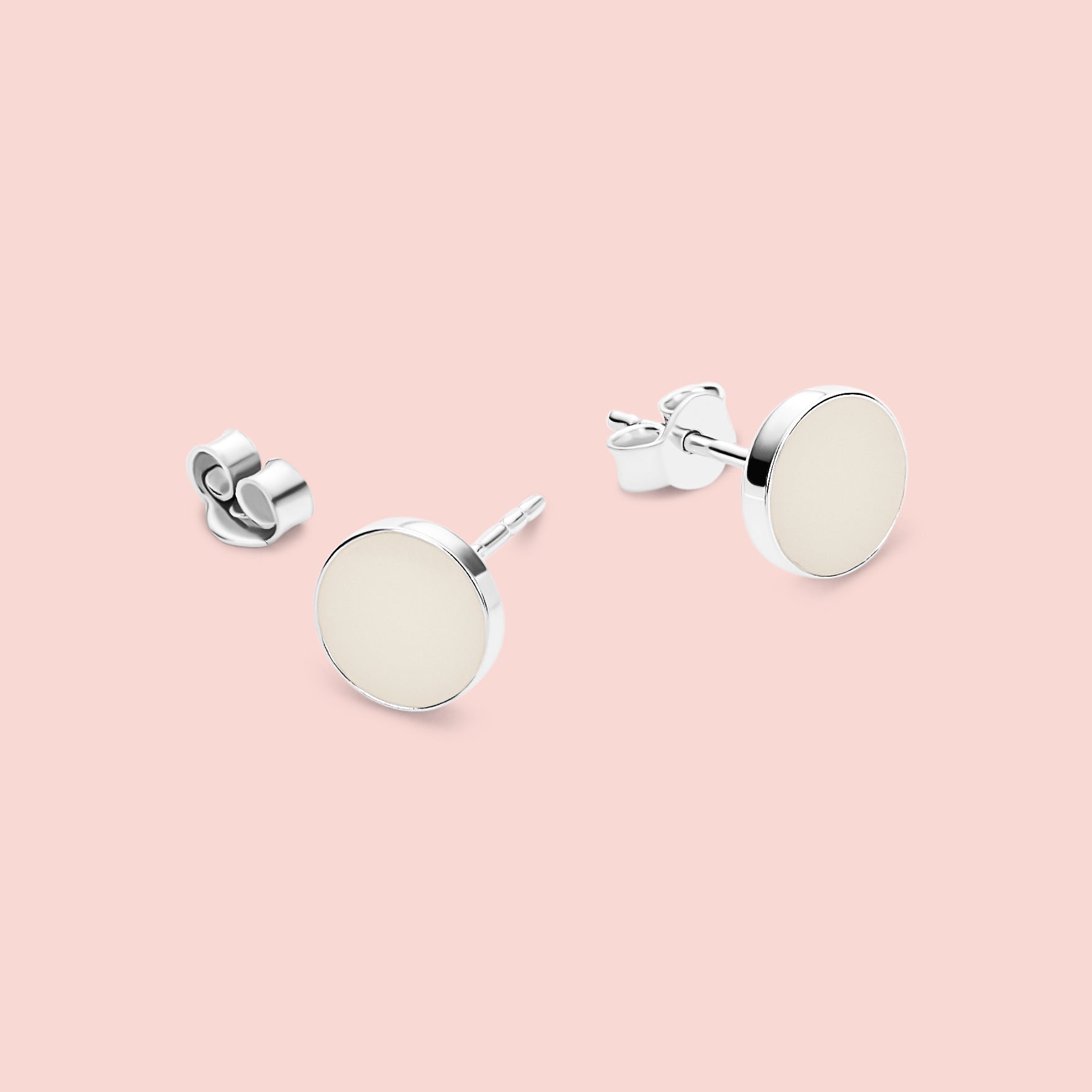 Pendientes de círculo con leche materna en plata de ley 925, joya maternal personalizada hecha a mano