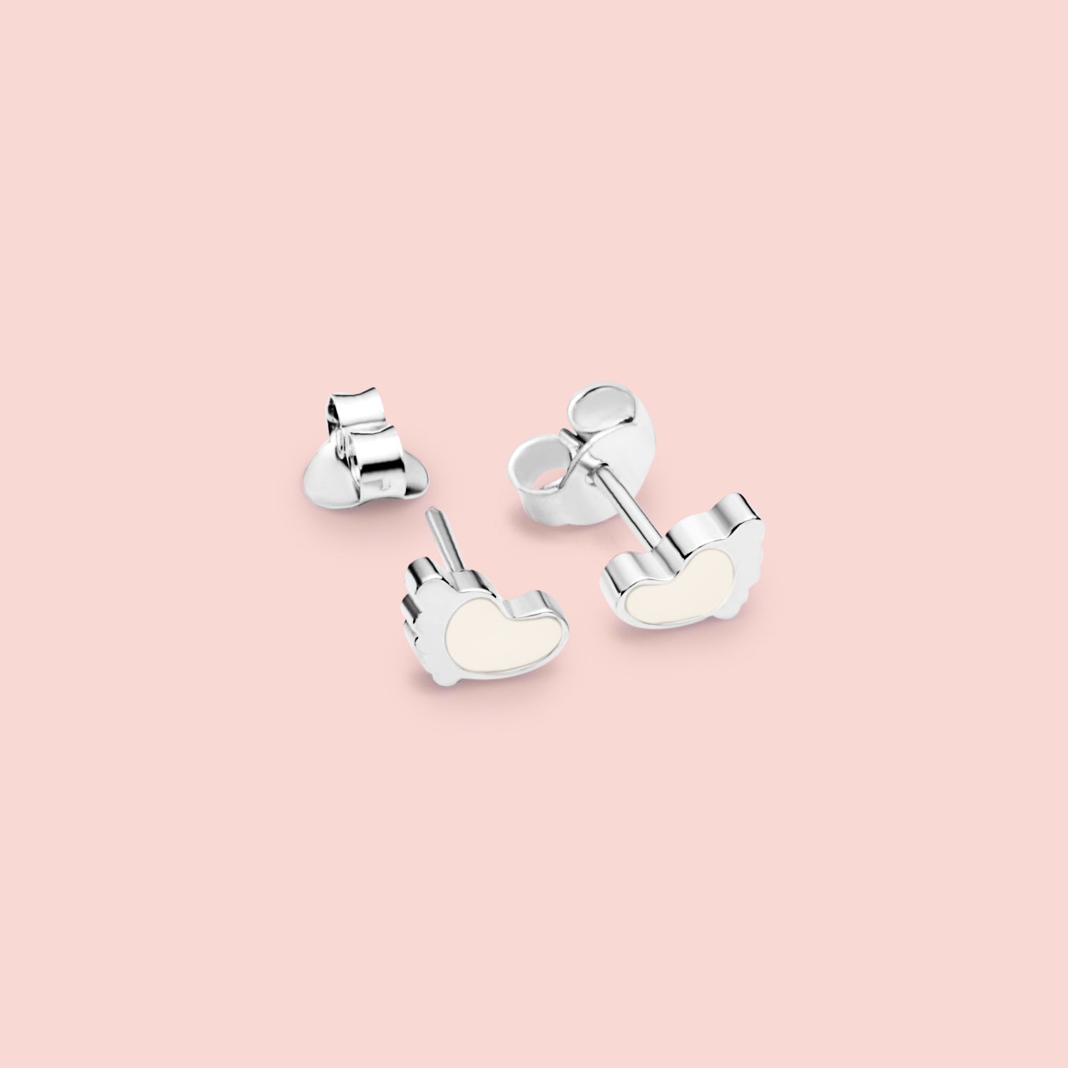 Pendientes de piececitos con leche materna en plata de ley 925, joya personalizada hecha a mano