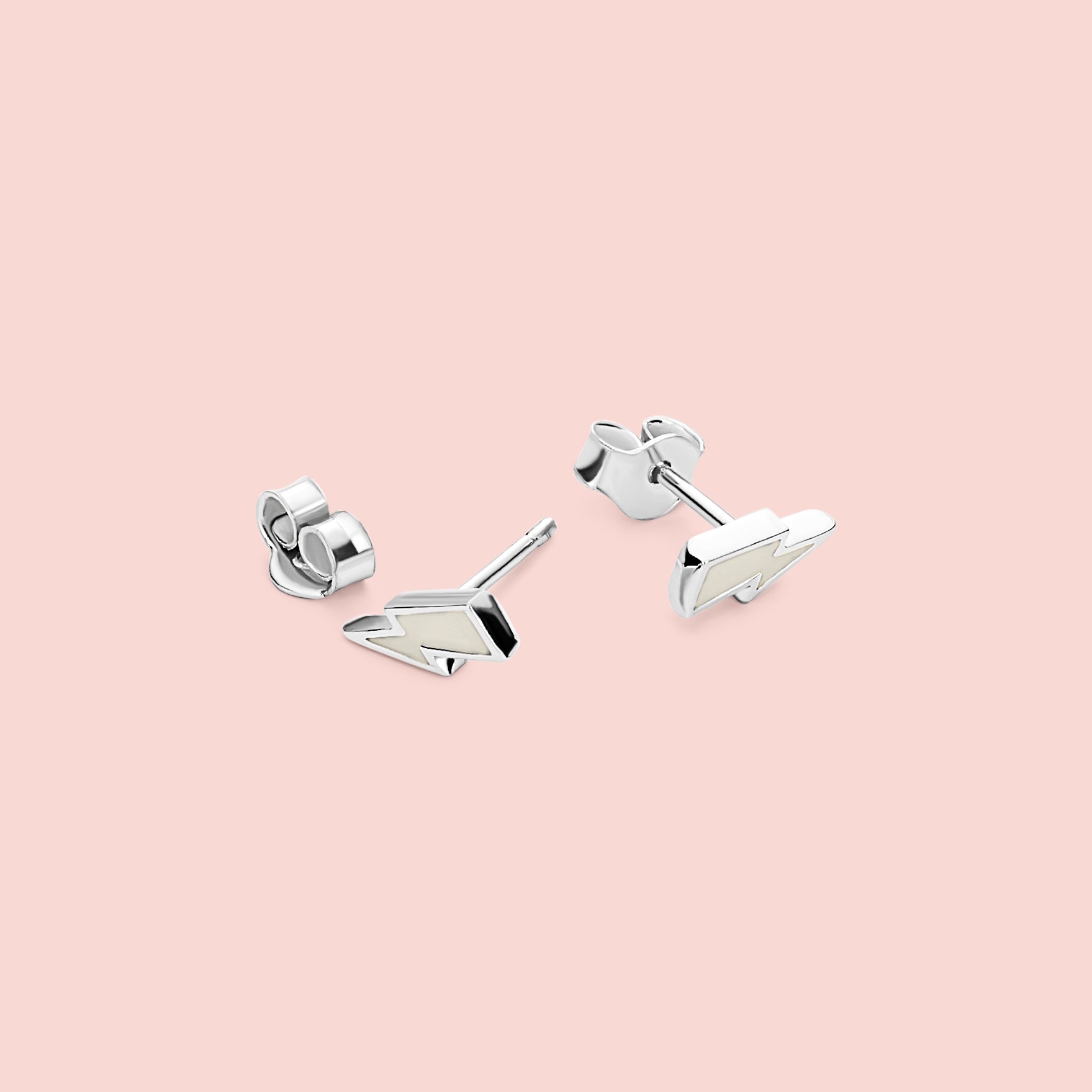 Pendientes de rayo con leche materna en plata de ley 925, joya personalizada hecha a mano