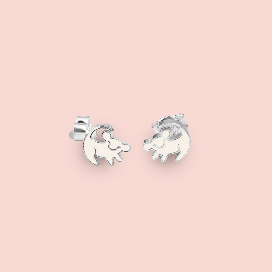 Pendientes simba con leche materna en plata de ley 925, joya personalizada hecha a mano