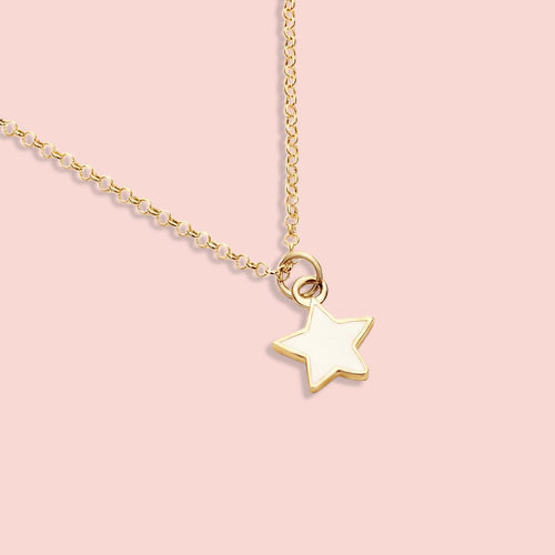 Colgante mini estrella de leche materna en ORO 18K