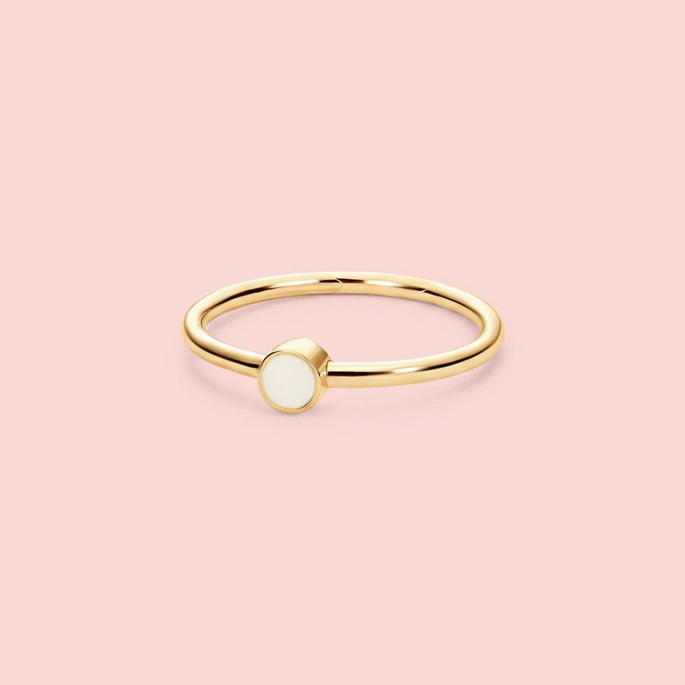 Anillo solitario de Leche materna ORO 18K