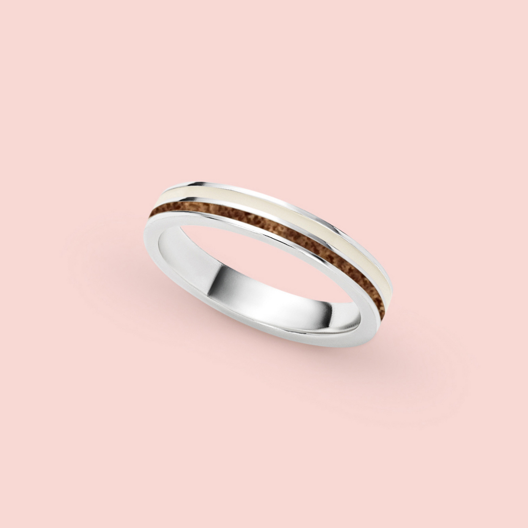 Anillo alianza doble banda de leche materna