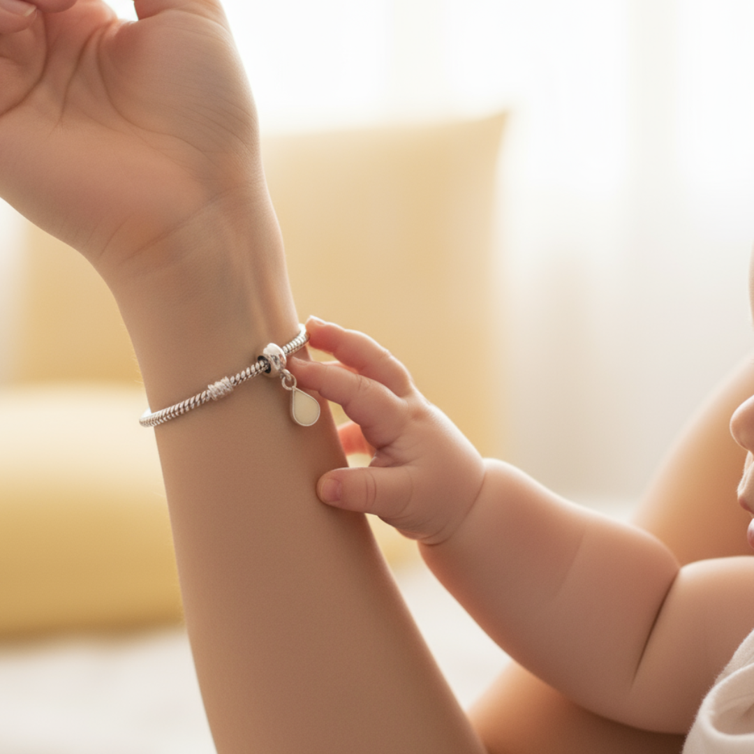 Cuenta/ Charm de pulsera gota colgante de leche materna