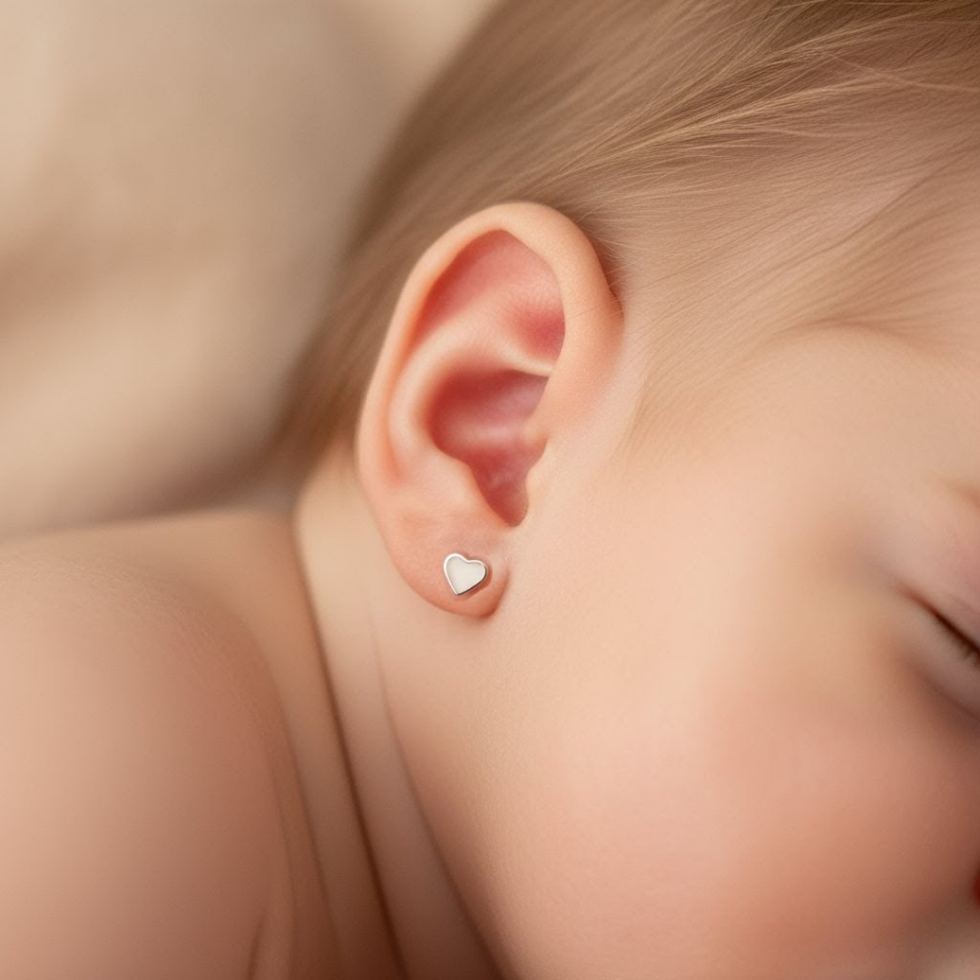 Pendientes bebé corazones de leche materna