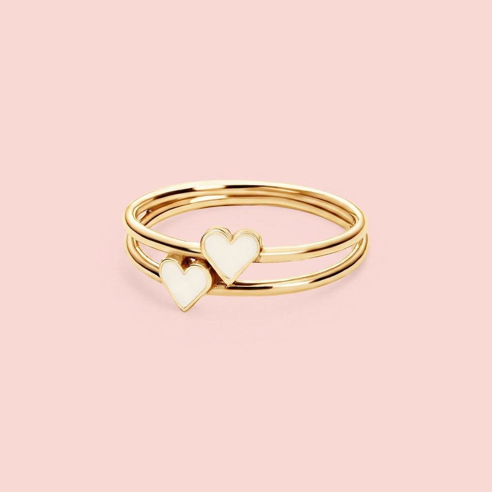 Anillo corazones unidos de Leche Materna ORO 18K