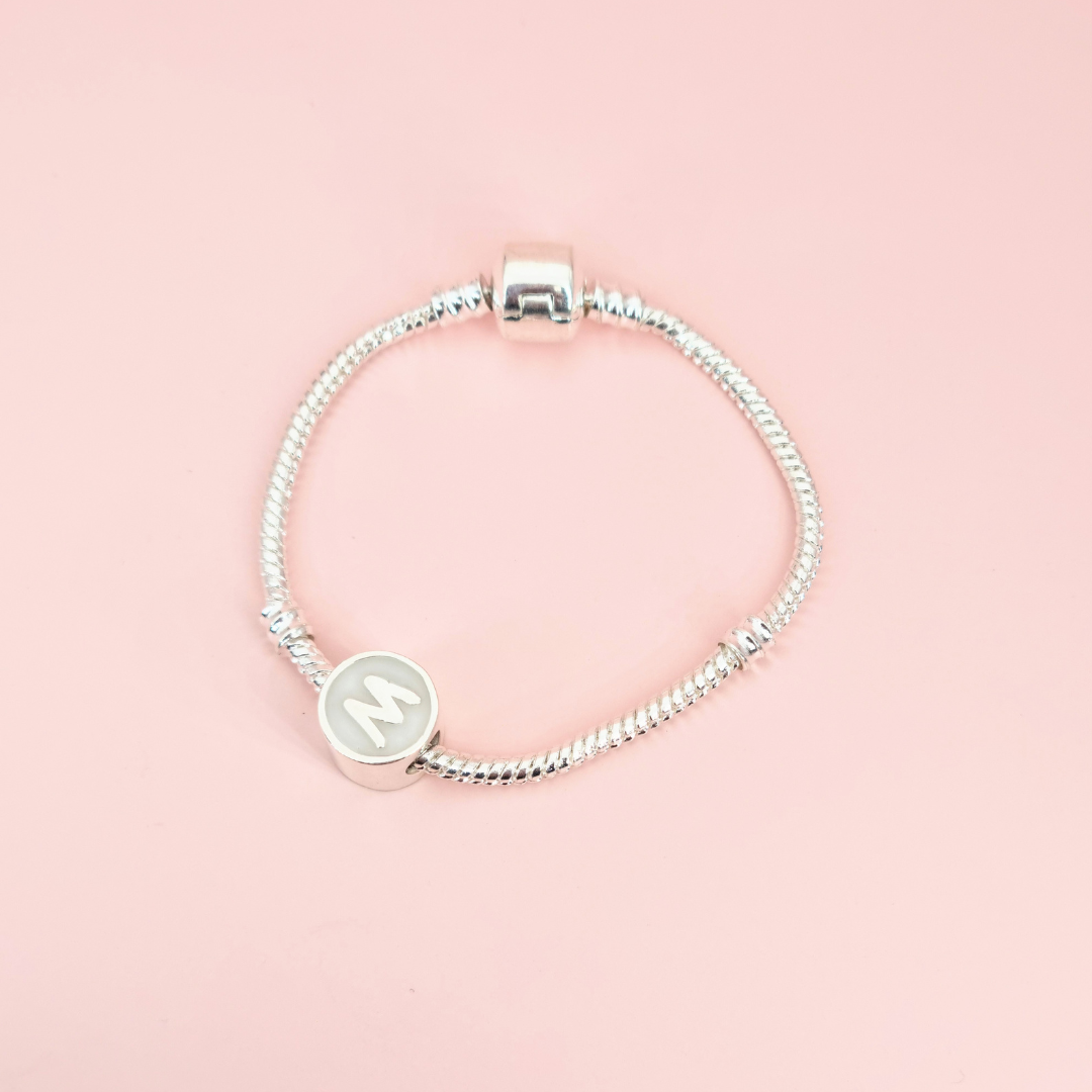 Charm para pulsera o colgante inicial de leche materna