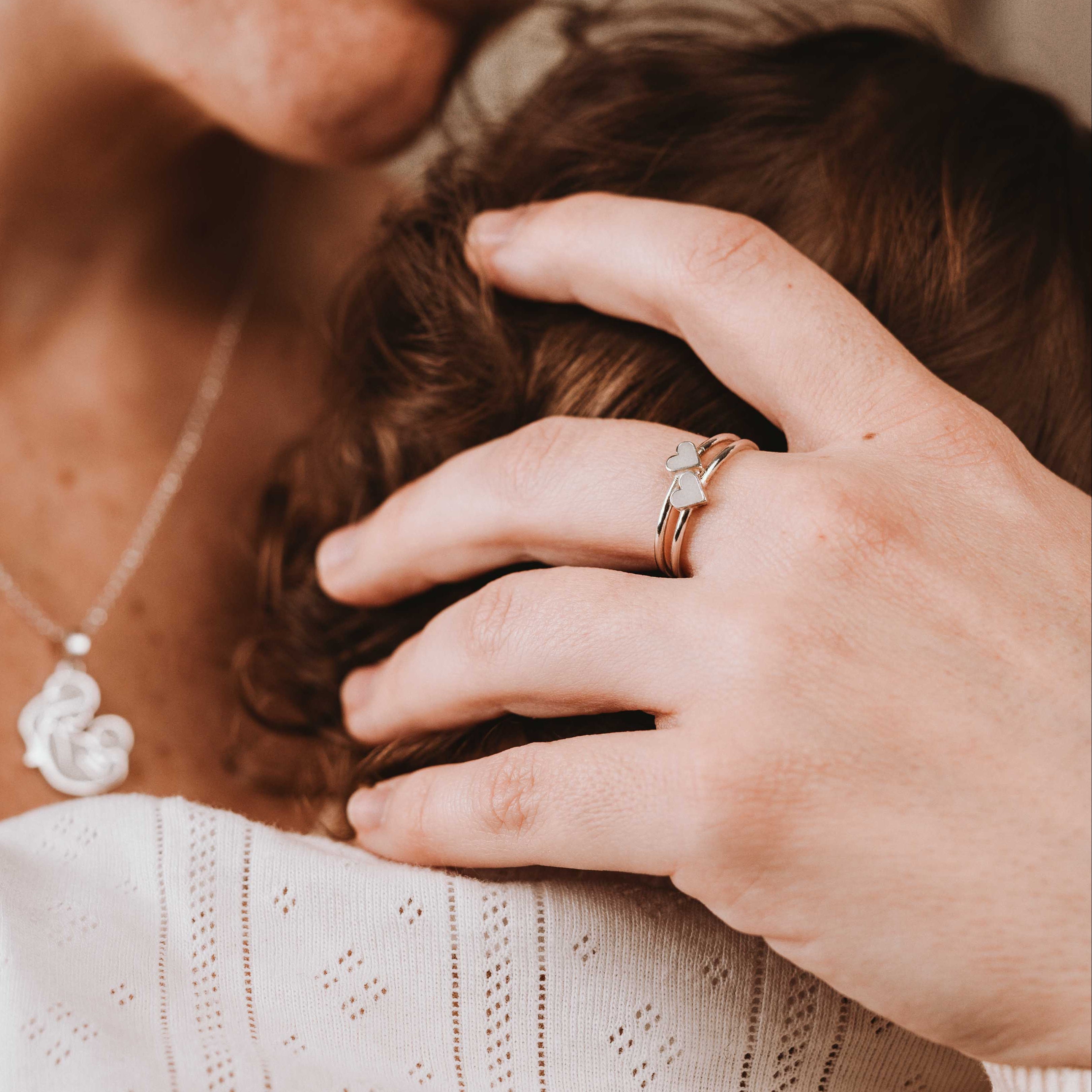 Anillo corazones unidos de Leche Materna