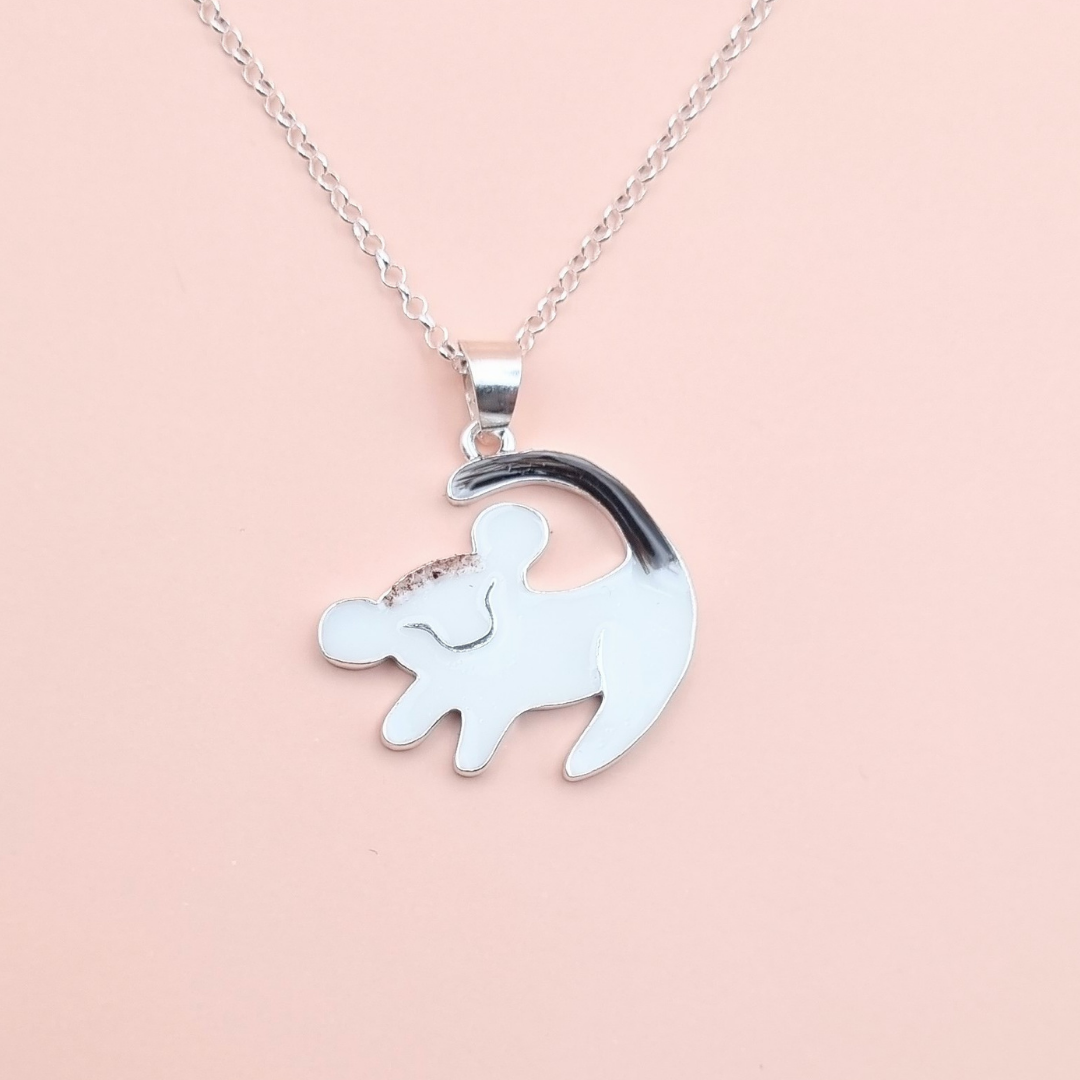Colgante con forma de simba con leche materna, cordón umbilical y pelo en plata de ley, joya maternal personalizada