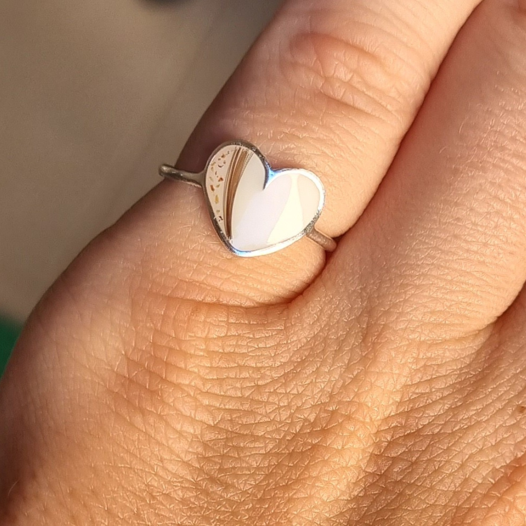 Anillo corazón de leche materna