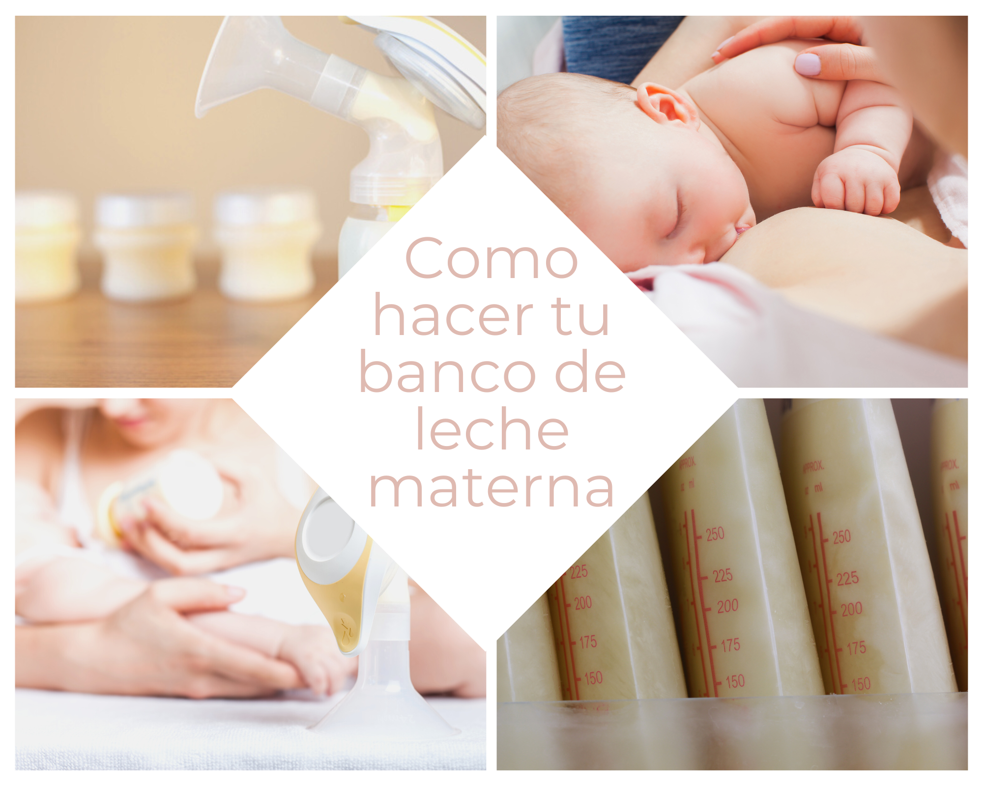 consejos para hacer tu banco de leche materna, como realizar la extracción con el sacaleches y conservarla en bolsas o recipientes especiales para leche materna para que tu bebé pueda alimentarse con ella cuando no podamos hacerlo directamente