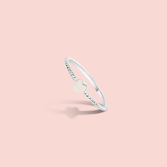 Anillo mini corazón de leche materna