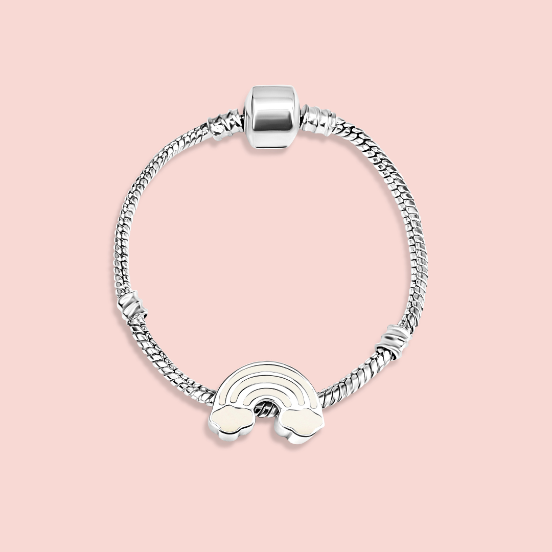 Cuenta/Charm pulsera arcoiris de leche materna