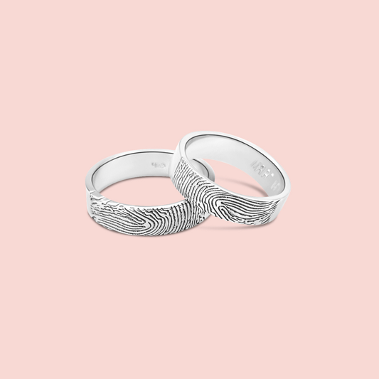 Anillo alianza con huella personalizada