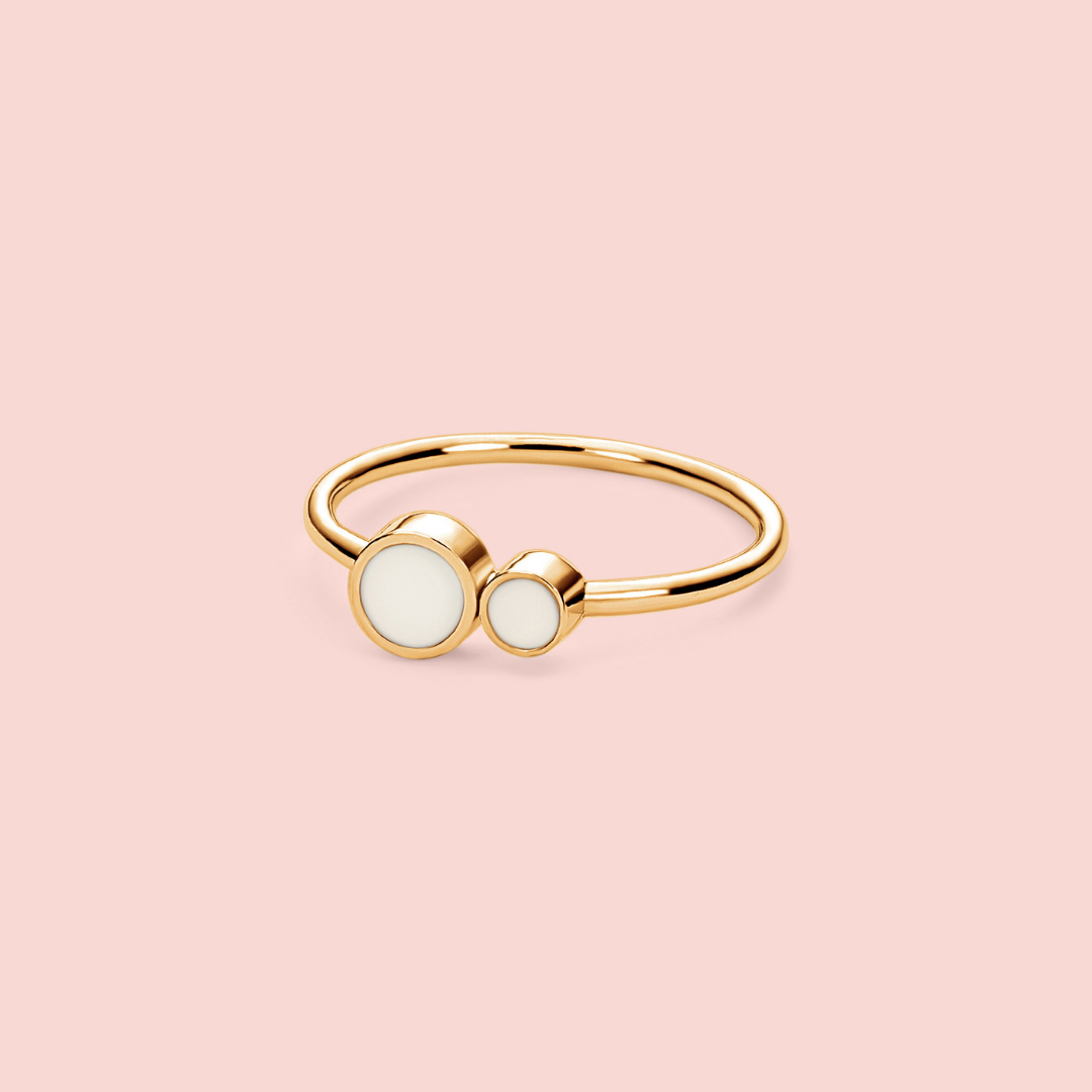 Anillo círculos unidos de leche materna ORO 18