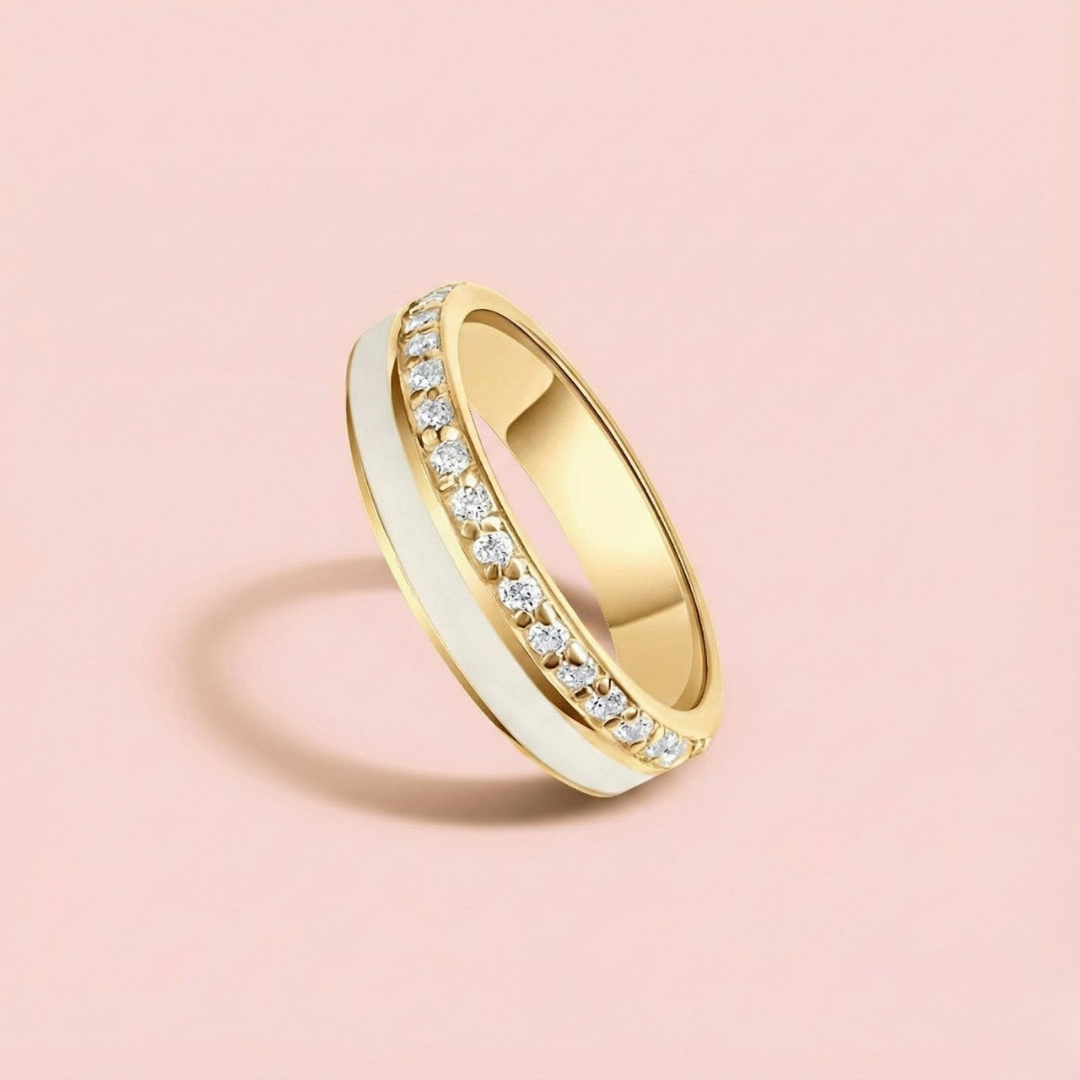 Anillo alianza luz de vida de leche materna en ORO 18K