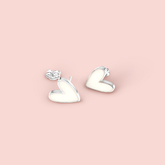 Pendientes corazón estilizado de leche materna