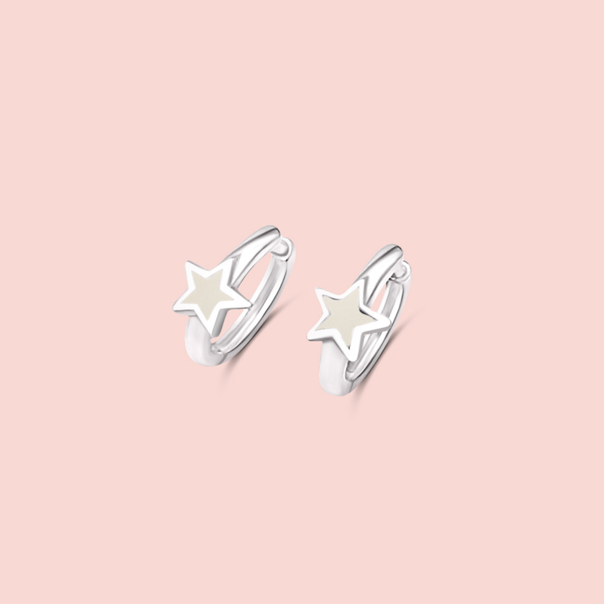 Pendientes aros estrellas de leche materna