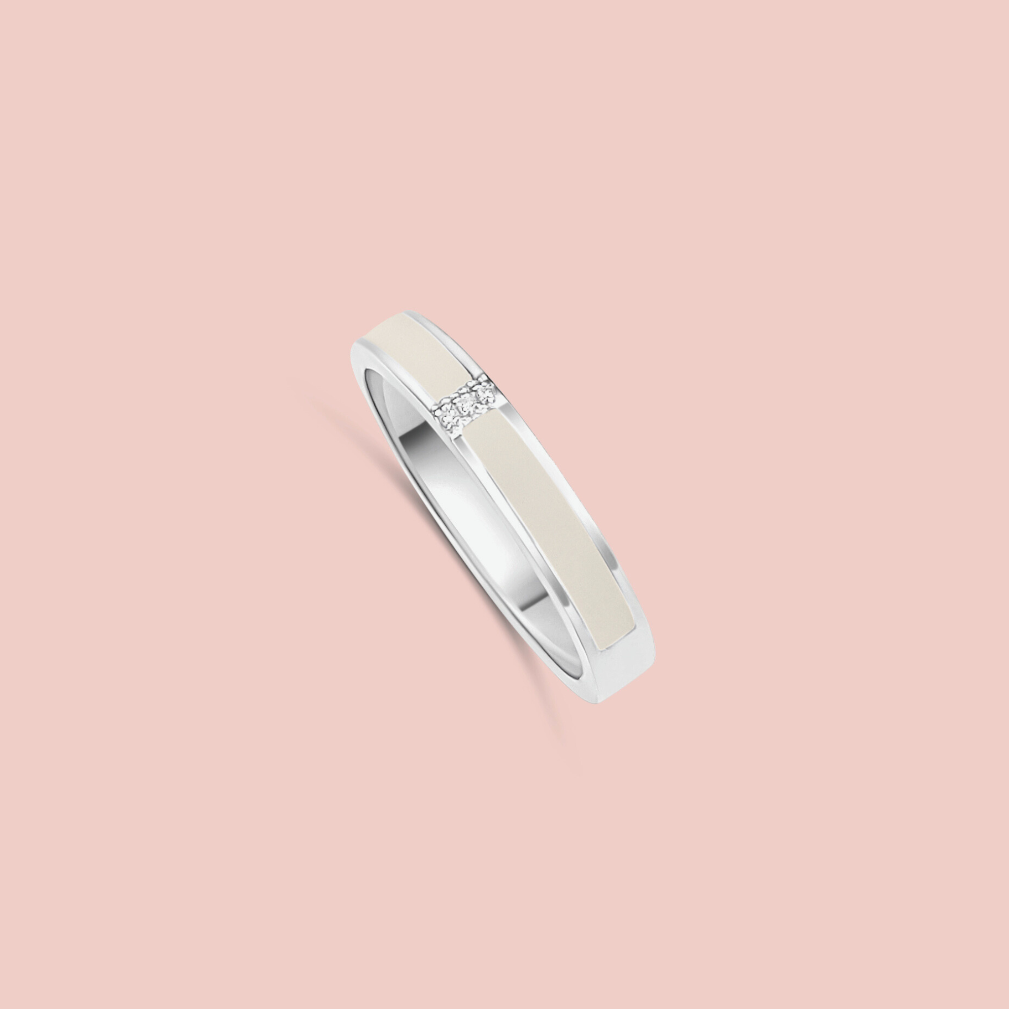 Anillo alianza con circonitas de leche materna