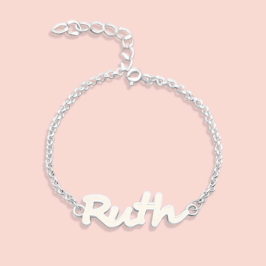 Pulsera con nombre o palabra personalizada de leche materna