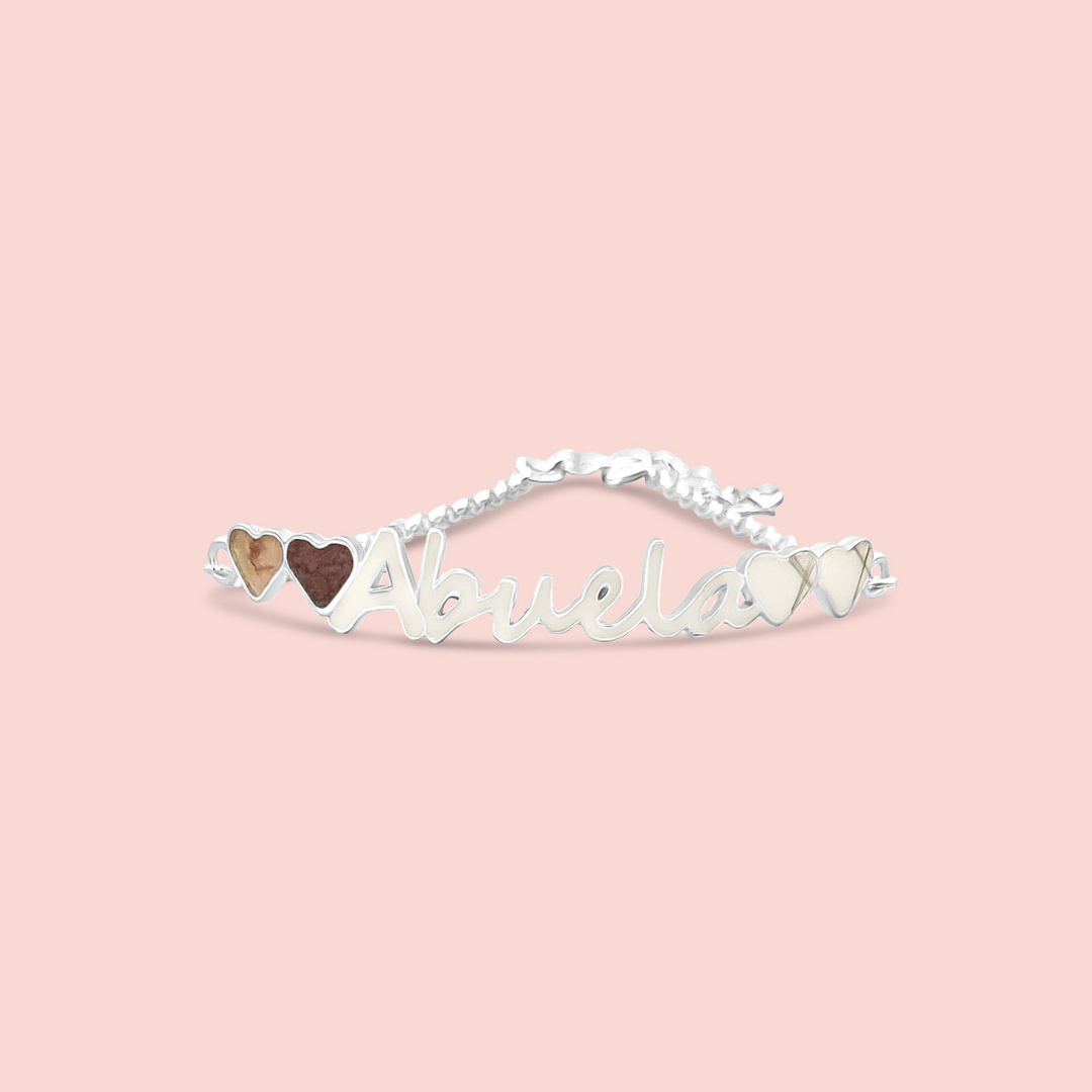 Pulsera con nombre o palabra personalizada de leche materna
