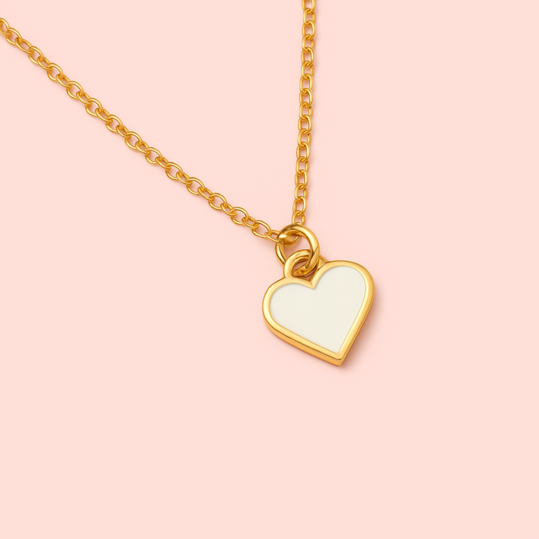 Colgante mini corazón de leche materna en ORO 18K