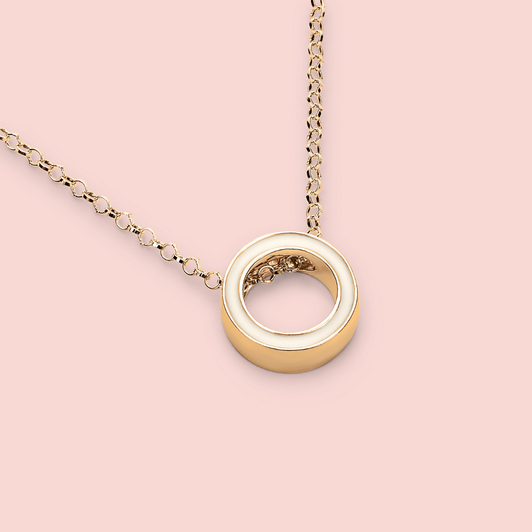 Colgante mi mundo de leche materna en ORO 18K