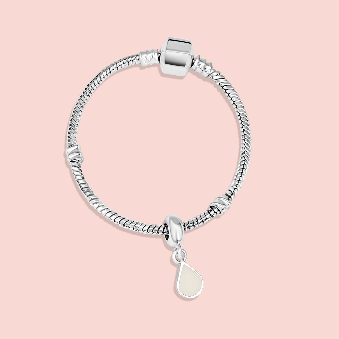 Cuenta/ Charm de pulsera gota colgante de leche materna