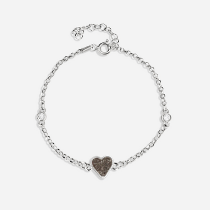 Pulsera corazón con circonitas de cenizas