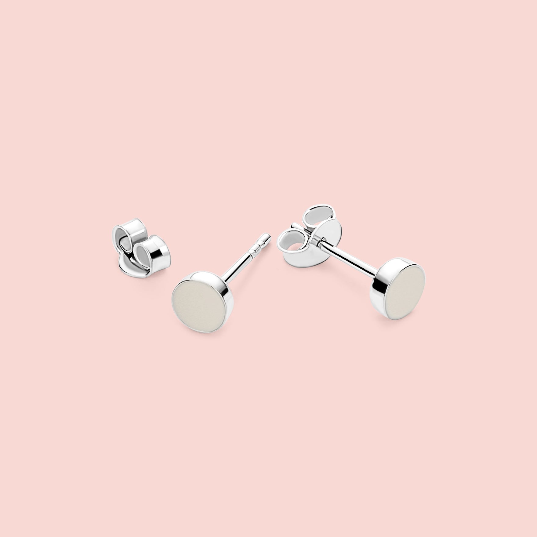 Pendientes mini círculo de leche materna