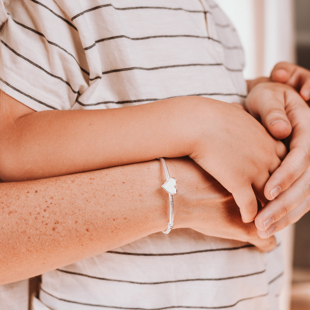 Cuenta/charm pulsera Corazón de leche materna