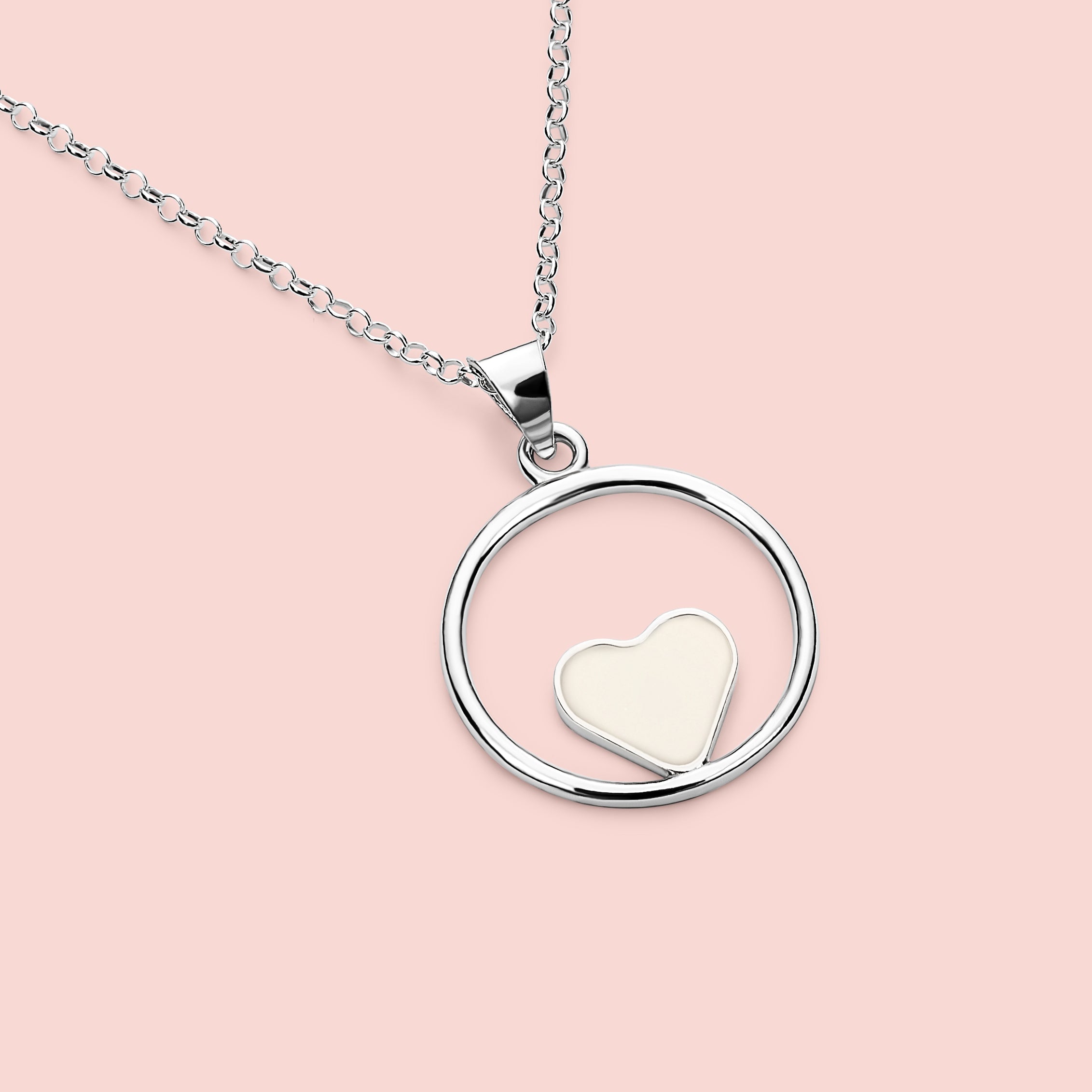 Colgante con forma de círculo y corazón de leche materna en plata de ley, joya maternal personalizada hecha a mano

