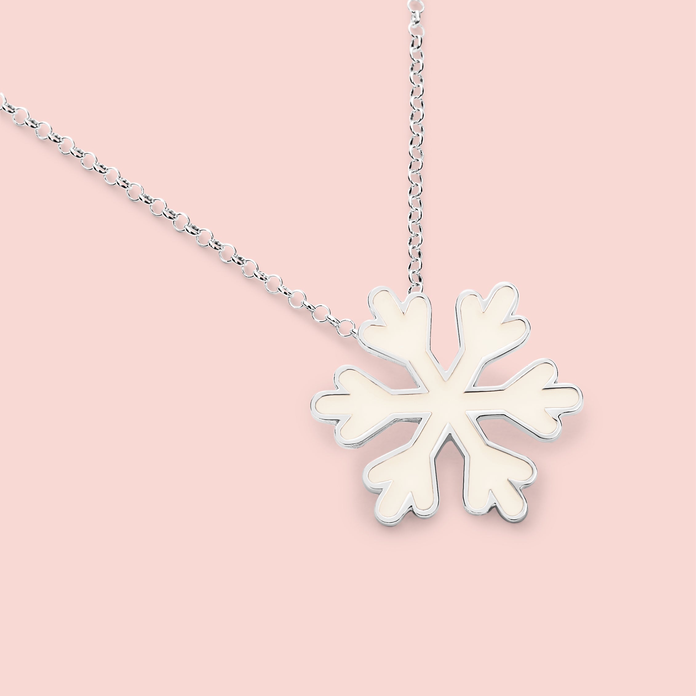Colgante con forma de copo de nieve de leche materna en plata de ley, joya maternal personalizada hecha a mano
