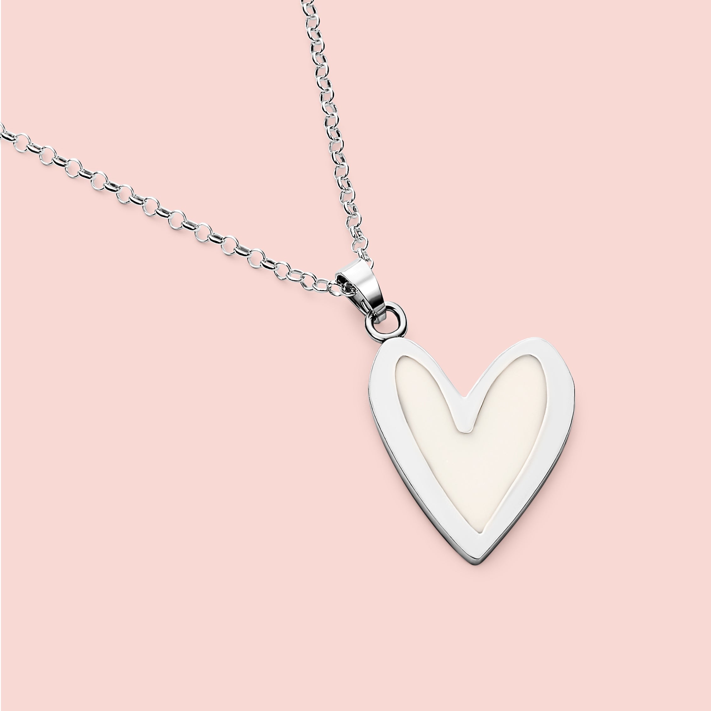 Colgante con forma de corazón estilizado de leche materna en plata de ley, joya maternal personalizada hecha a mano
