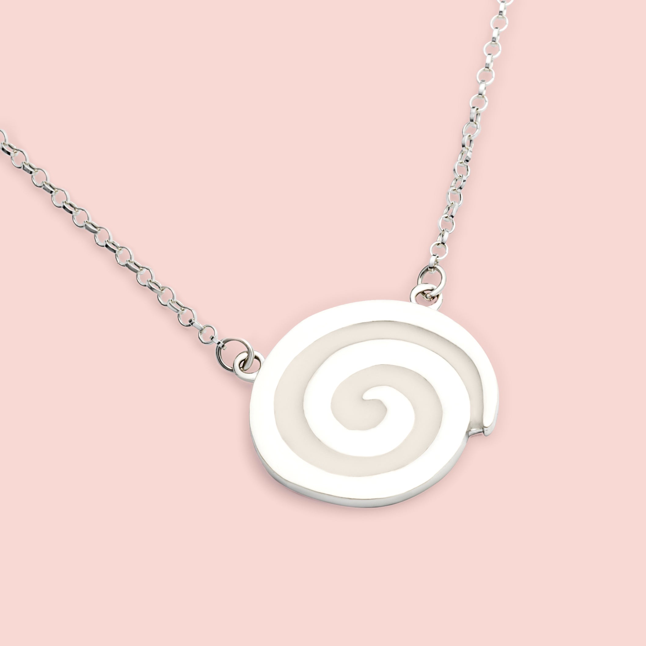 Colgante con forma de espiral de leche materna en plata de ley, joya maternal personalizada hecha a mano
