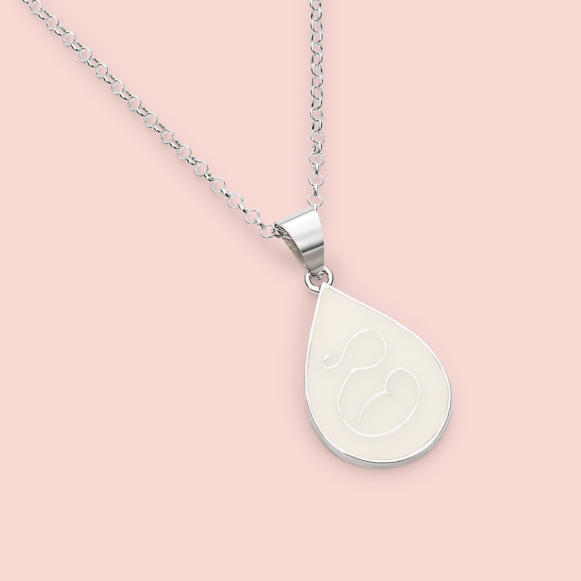 Colgante con forma de gota con silueta maternal de leche materna en plata de ley, joya maternal personalizada hecha a mano